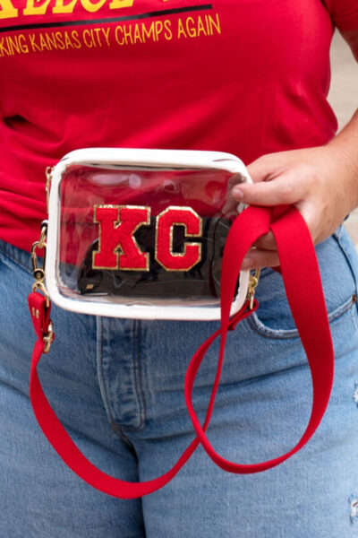 Kansas City Chiefs clear bag personalized for game day at arrowhead
