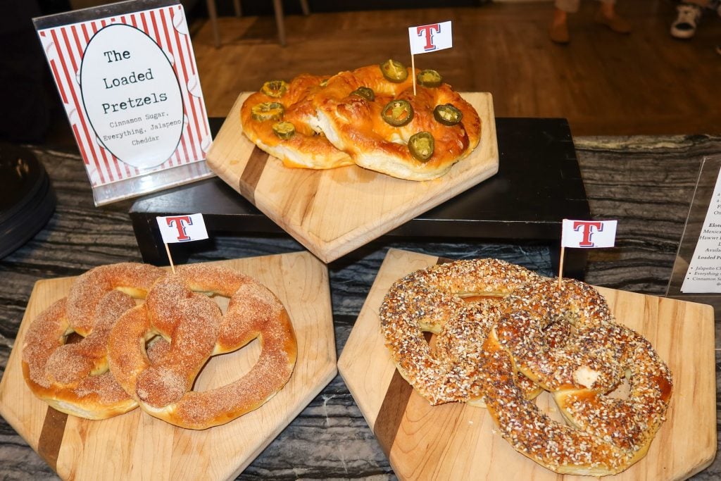 loaded pretzels brand new concessions to try at texas rangers game