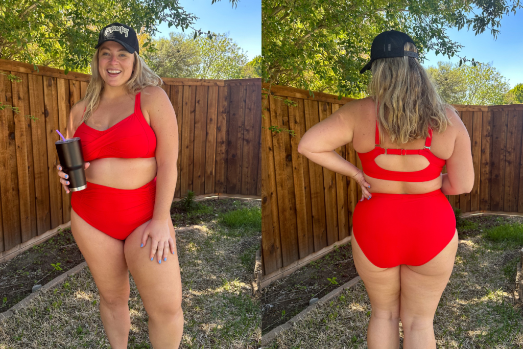 thumbnail image 2 of Daci Women's Plus Size Two Piece Swimsuits - High Waisted Bikini Set With Tummy Control & Ruffle Details 2 of 10